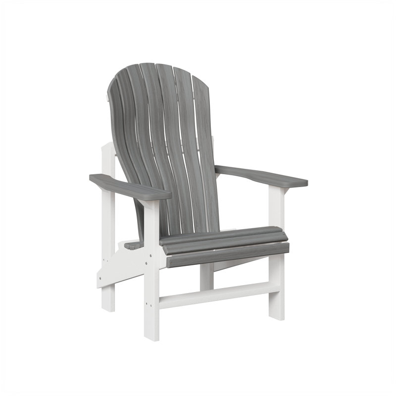Berlin Gardens Contour Upright Adirondack Chair, Driftwood Gray with White