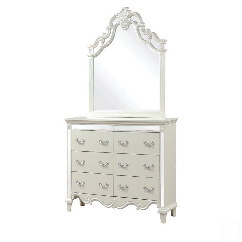 Commode à miroir avec cadre en bois