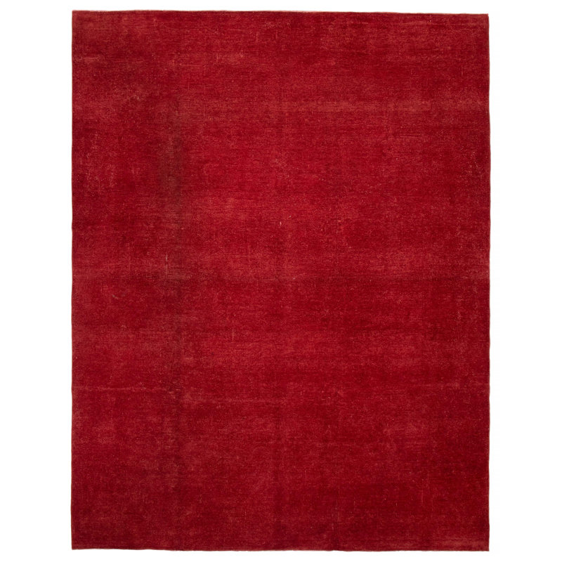 Tapis rouge en laine unique de 10 pi x 12 pi 10 po Xyanna