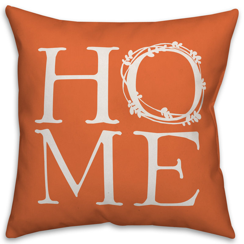  Coussin décoratif intérieur / extérieur Home Wreath, H 16 po x l 16 po, Orange