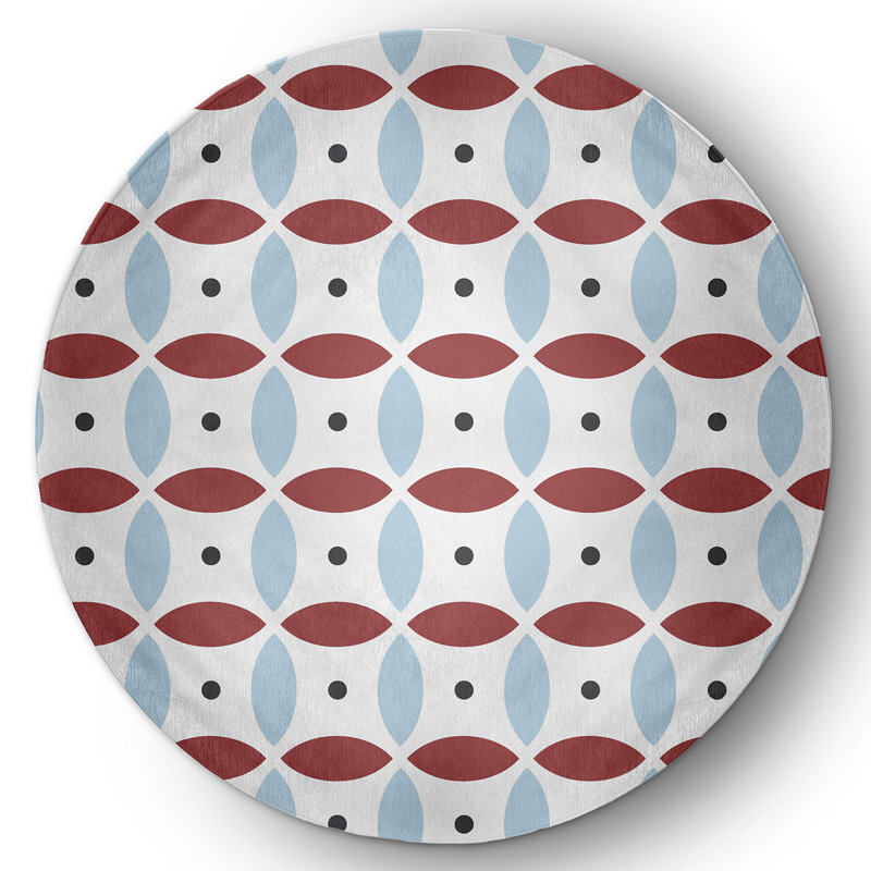 Subline Chenille Geometric Indoor Rug, Round 5'