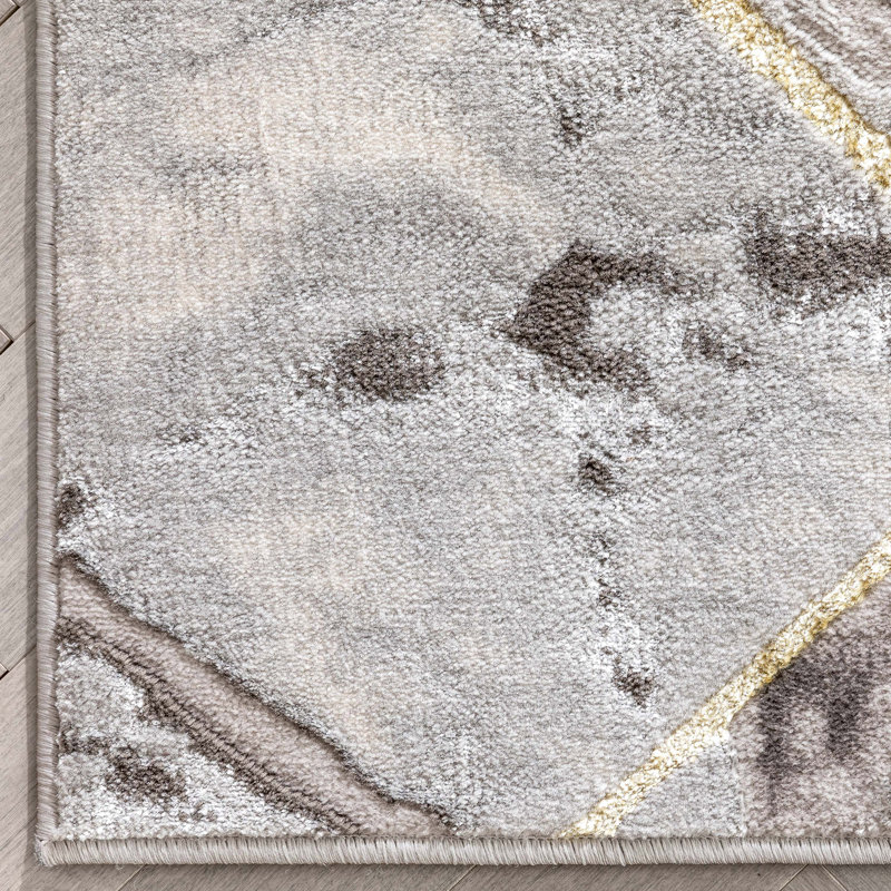 Well Woven Fairmont Arlo Retro Marble Pattern Grey Glam Rug, Rectangle 120 x 160cm