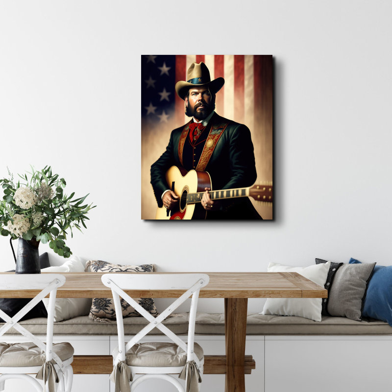 «Country Music Hank Williams Jr» par Stephen Chambers - photographie sur toile tendue, H 24 po x l 20 po x P 1,5 po