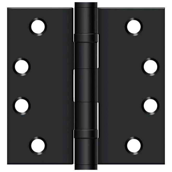 4'' x 4'' Black Steel Butt Bearing Cabinet Hinge