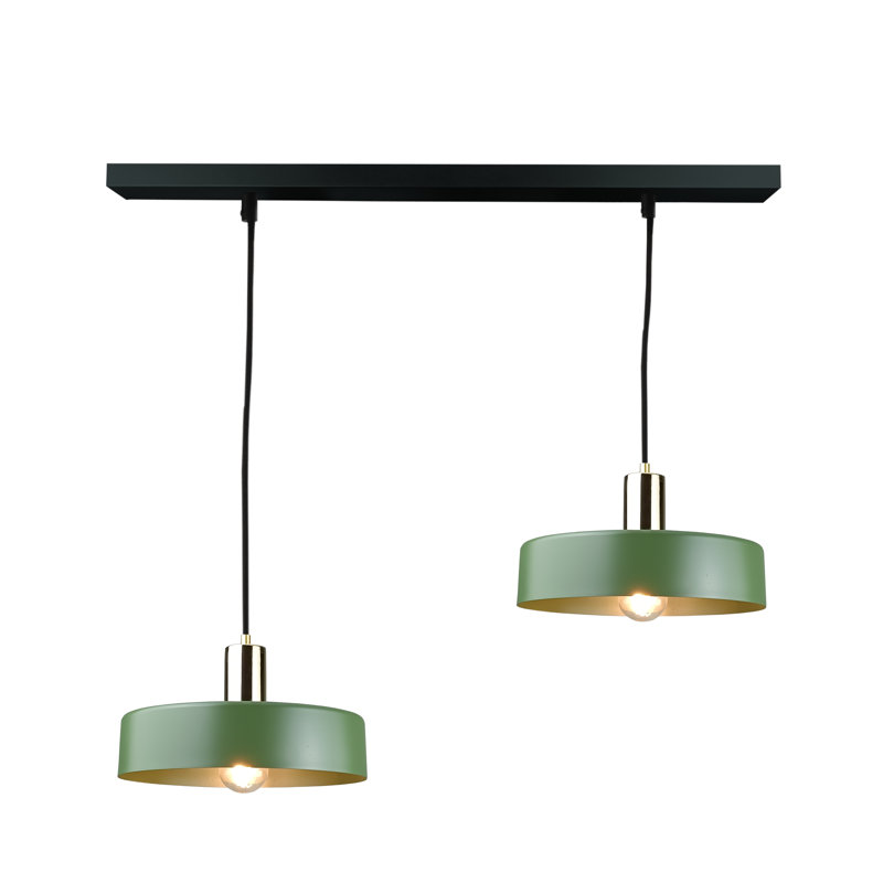 Bhavi 2 - Light Drum Pendant, Green, Khaki Gold