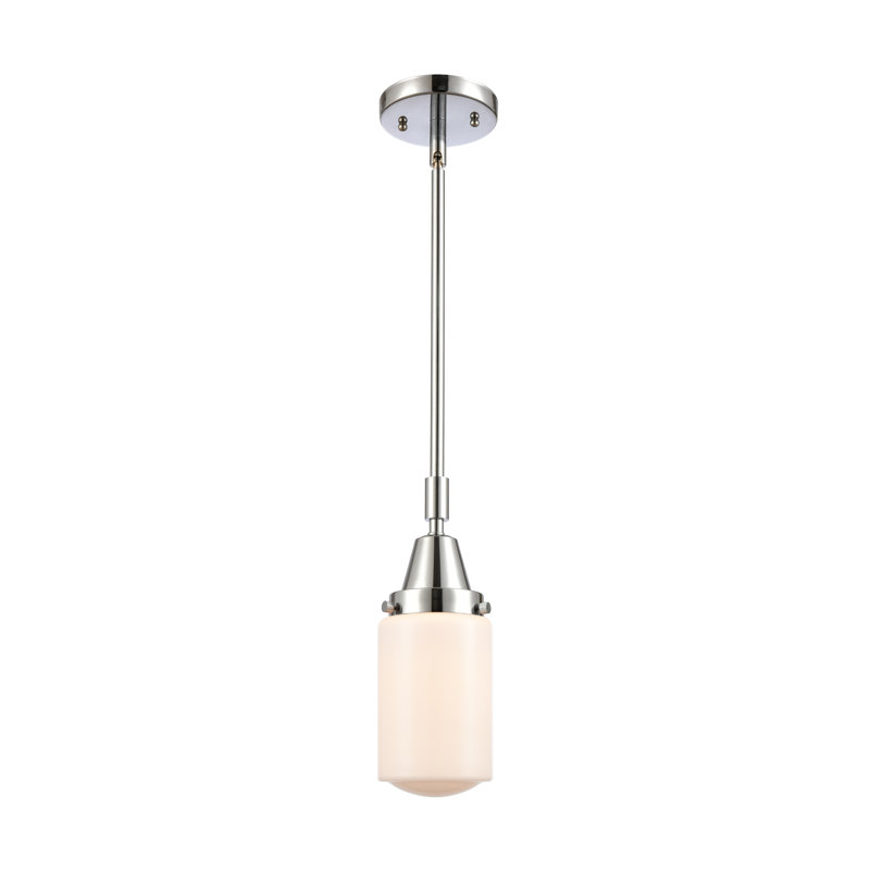 Luminaire suspendu cylindrique à 1 lumière Saroyan, Blanc mat, Chrome poli, Ampoule non incluse