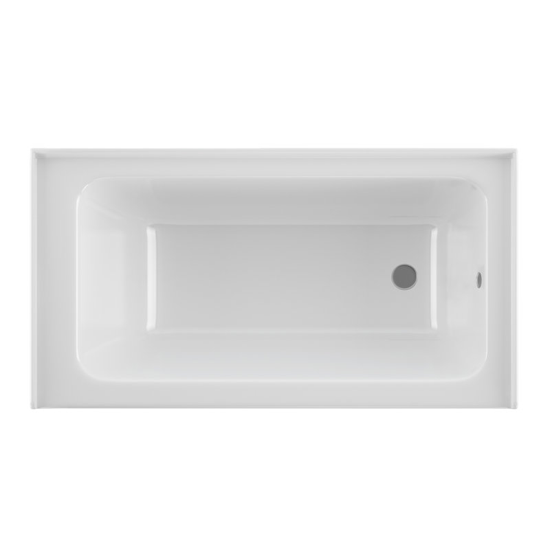 60" x 32" Alcove Soaking Acrylic Bathtub, Right