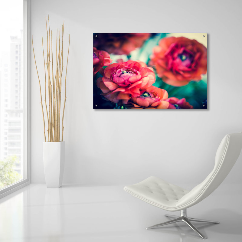 Art épique «Ranunculi» par Sonja Quintero, acrylique G «Ranunculi» par Sonja Quintero, H 24 po x l 36 po x P 0,2 po