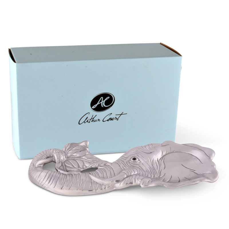 Arthur Court Elephant Aluminum Oval Spoon Rest
