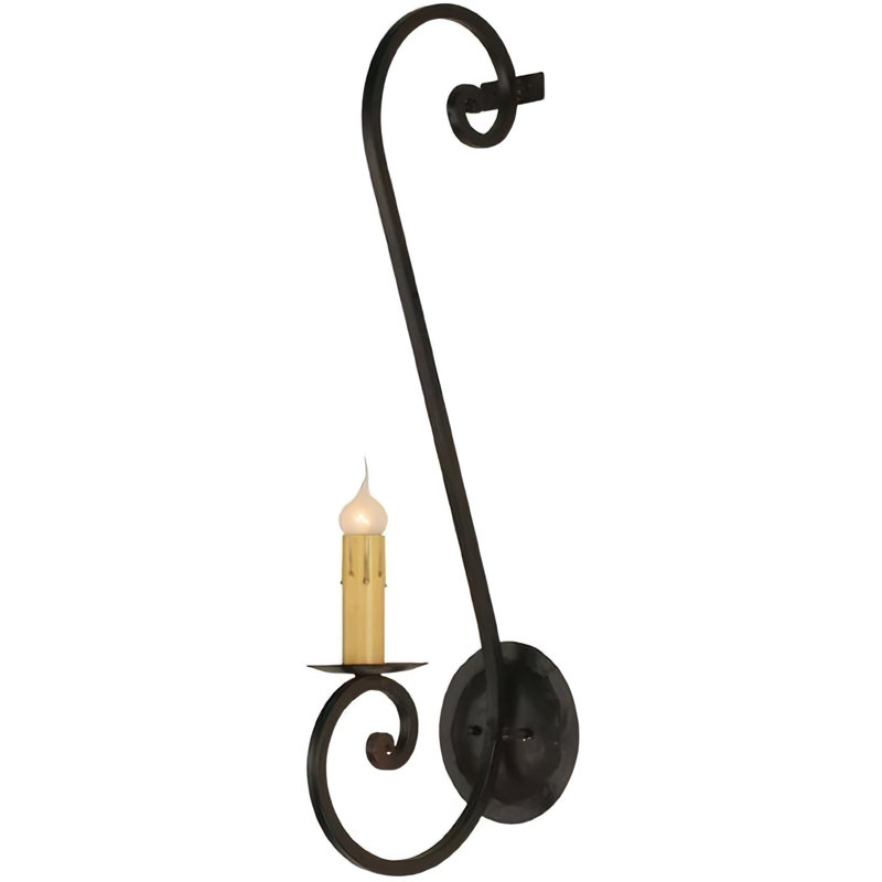 Italian 1 - Light Candle Wall Light, Old World Gold, 28" H x 6" W x 8" D