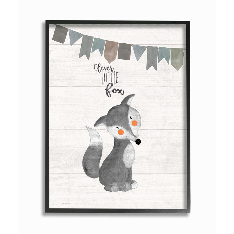 « langley astucieux little fox », art encadré, H 20 po x l 16 po x P 1,5 po