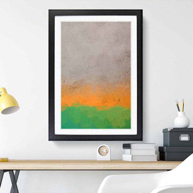 Textured Sunrise in Abstract - Framed Print, Black Framed, 36cm H x 27cm W x 2cm D