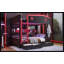 Lit superposé grand sur grand avec tiroirs et tablettes de rangement, lits superposés en bois massif avec crochets, aucun sommier nécessaire, noir et rouge-2008776232