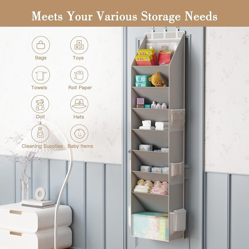 Over The Door Shoe Organizer, Hanging Closet Shoe Storage With Large Deep Pockets, Fits 16–24 Pairs Of Sneakers, Sandals, Boots, Gray