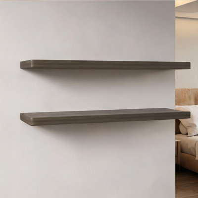 Ensemble de 2 tablettes murales flottantes de 47 pouces de large, rangement et présentation multi-pièces, panneau de particules vert tendre
