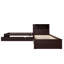 Lit plateforme simple en L avec armoires de rangement-128986420