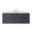 Meuble-lavabo simple bleu 48 po X P 22 po D, dessus en quartz blanc et ensemble de robinet-2129684189-2129684188