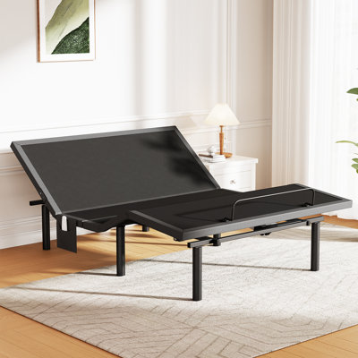 Taha  Adjustable Bed Base with Massage-APP Connects Adjustable Bed Frame with 4 Height Options, Wireless Control Adjustable Bed with Under-Bed Nightlight