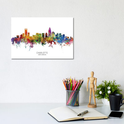 Charlotte North Carolina Cityscape " Charlotte North Carolina Skyline " by Michael Tompsett
