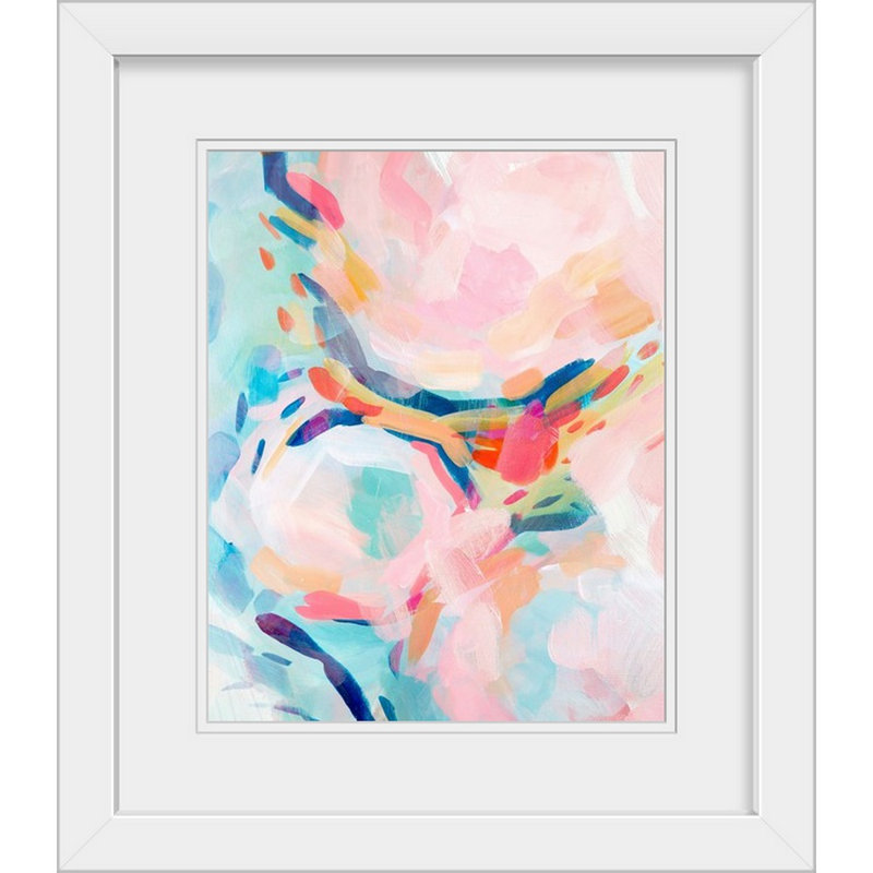 « coton bonbon i »-reproduction d’art, Cadre blanc, H 23 po x l 20 po x P 1 po