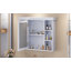 Armoire de rangement murale de salle de bain 35 po x 28 po avec porte miroir-2126650144