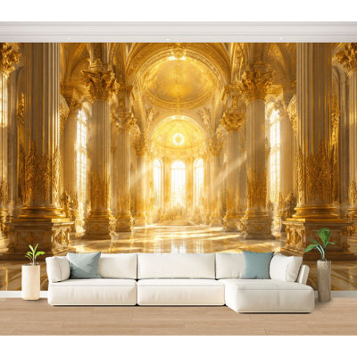 Papier peint adhésif autocollant amovible Grand Golden Baroque