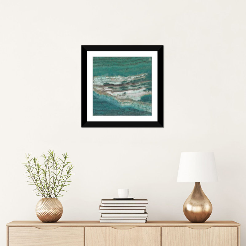 Azure ii, impression sur toile tendue, H 16 po x l 16 po x P 1 po, Papier beaux-arts encadré noir, Blanc