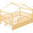 Full Size Wooden House Bed With Twin Trundle, Natural Look, Classic Design, Comfortable , High - Quality Materials, Assembly Tools Bed, Trundle For Extra Sleeping Space, Solid Pine Wood And ,-1973279432-1973279438