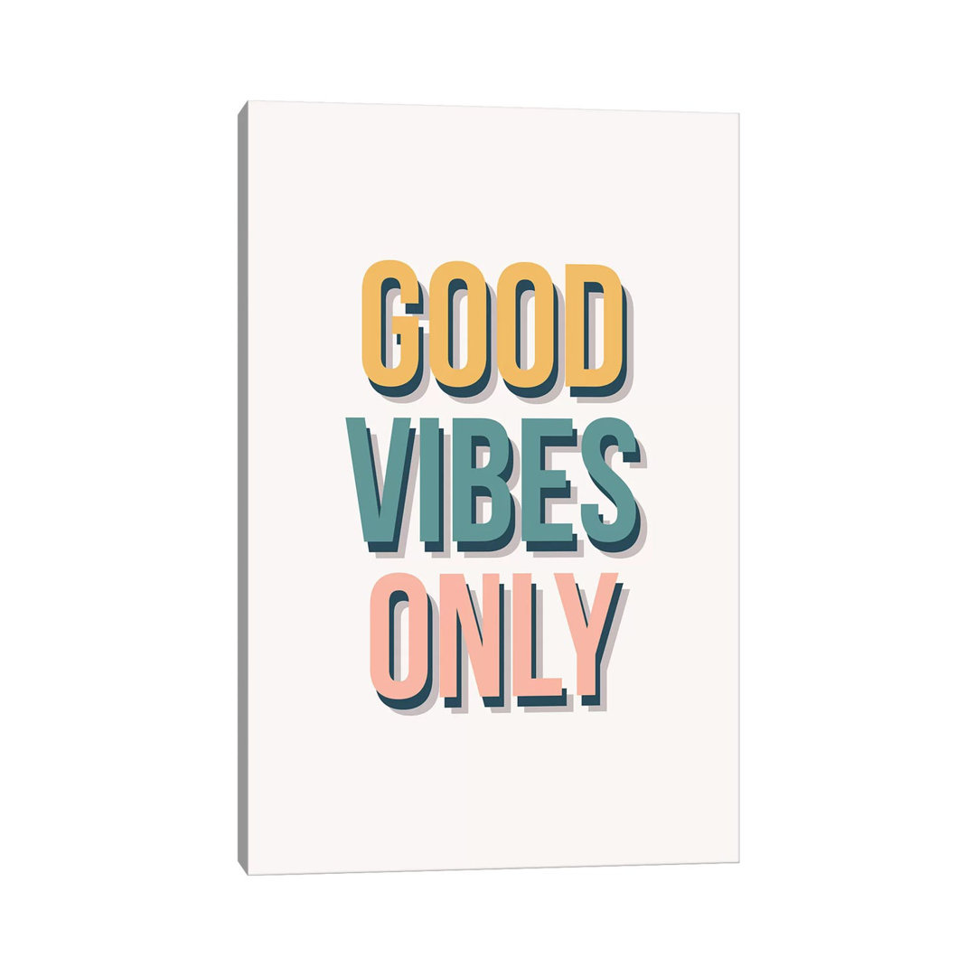 Good Vibes Only - Tricolour - Wrapped Canvas Print