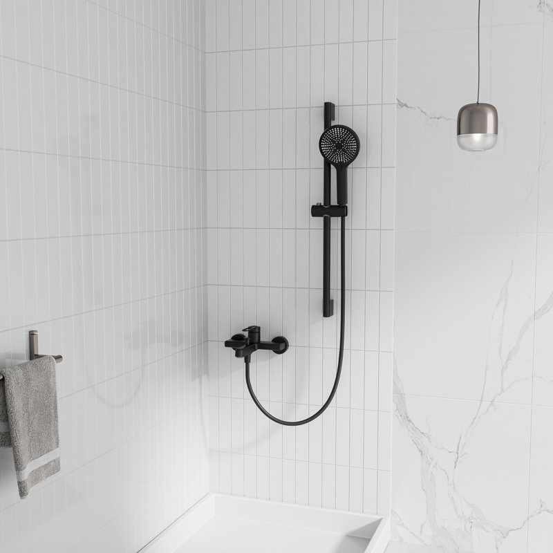 Robinet de baignoire en laiton massif avec ensemble de douche à main, douche à main à 3 réglages, bec de baignoire à 2 fonctions, robinet de baignoire mural certifié CUPC NSF