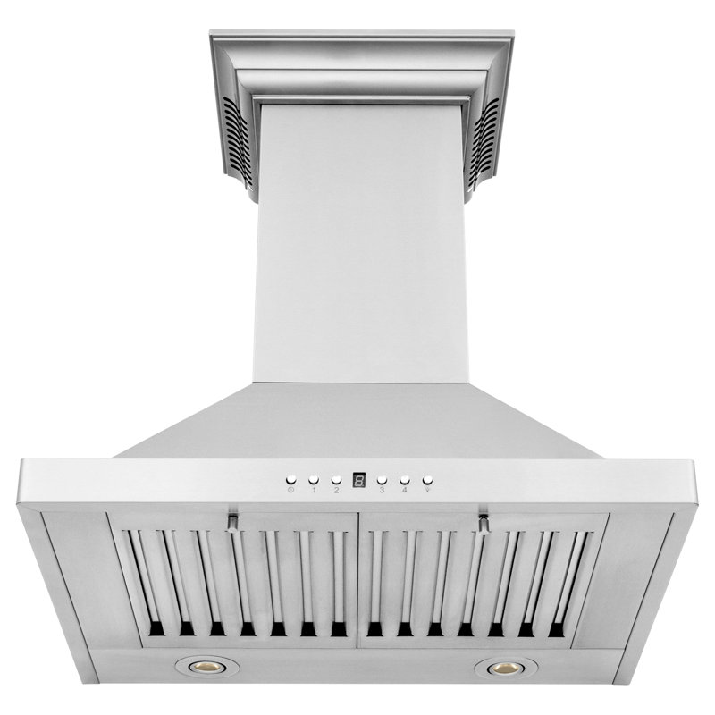 24" Crown Sound 400 CFM Ducted Wall Mount Range Hood with Wi-Fi, Stainless Steel