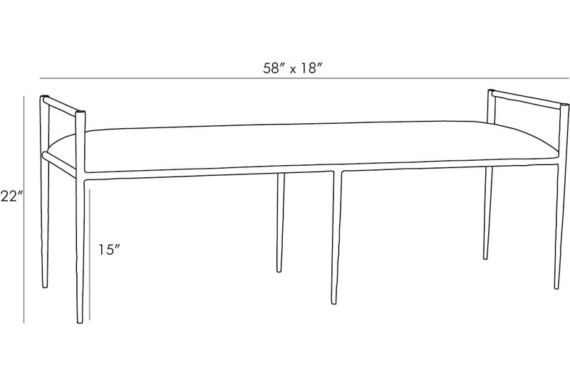 Barbana Linen Bench