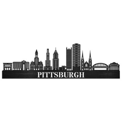 Décoration murale en bois Pittsburgh City