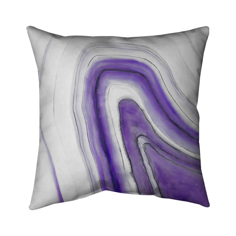Purple round geode - 18"x18" Throw pillow - Poly twill - Print on demand