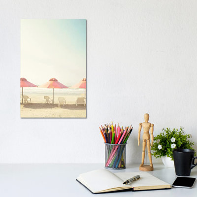 Pastel Umbrellas by Caroline Mint - Wrapped Canvas Print
