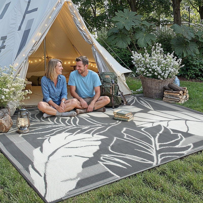 Tapis d'extérieur GELara, Rectangle 8 pi x 10 pi, Grey