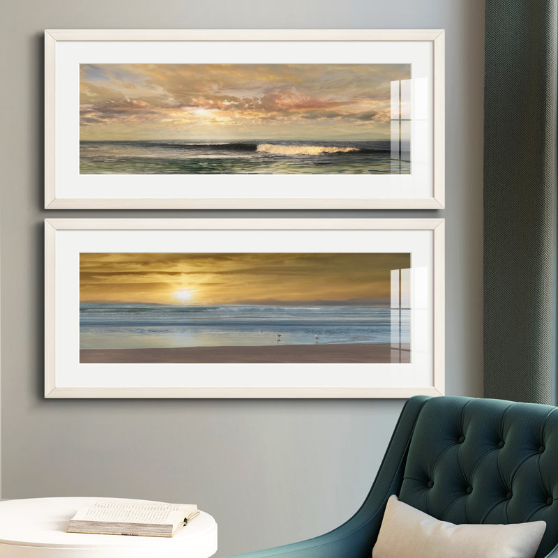 Serenity Beach - ensemble de 2 reproductions de photos encadrées, Blanc
