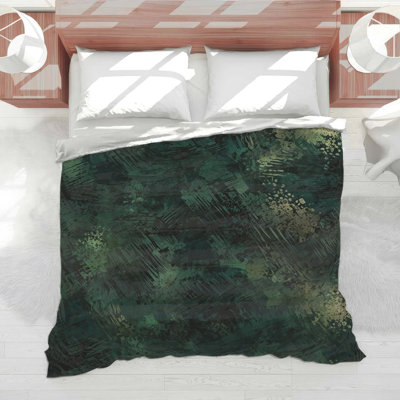 Dark Green Abstract Texture Comforter