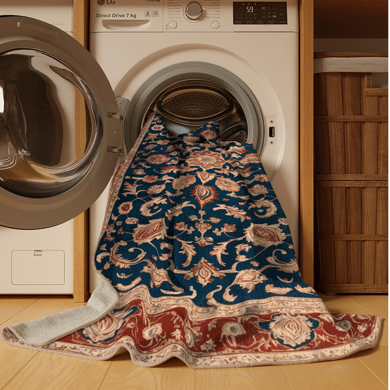 Tapis brun turc lavable à la machine, Rectangulaire 2 pi x 3 pi