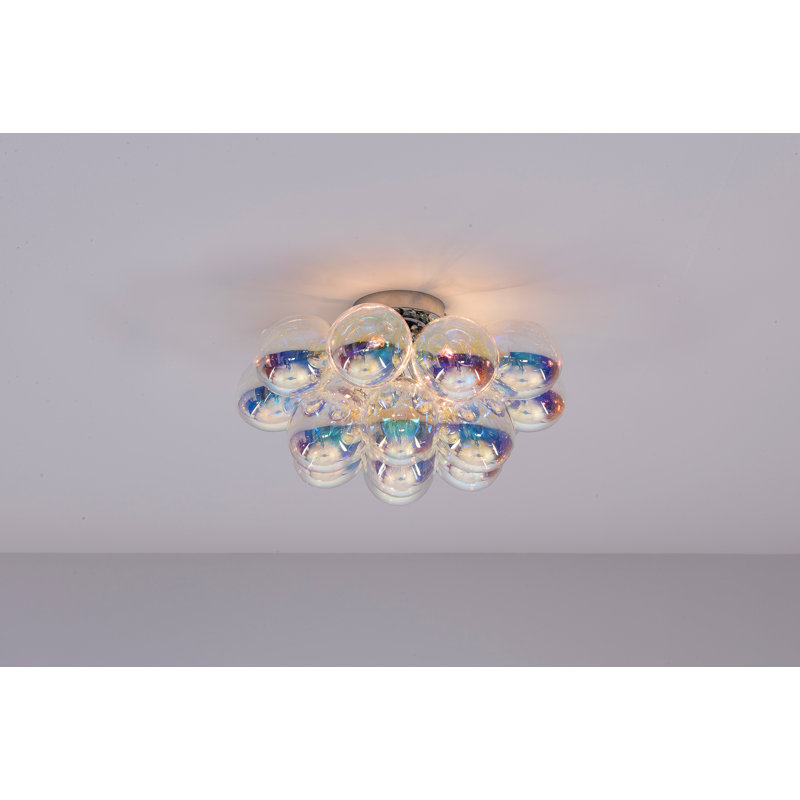 Abdurrahman Glass Semi Flush Mount, Iridescent