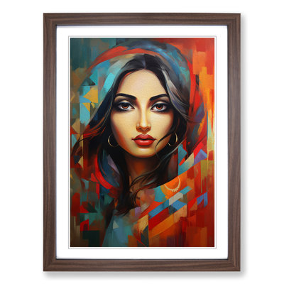 Indian Woman Expressionism - Framed Print