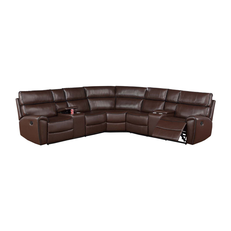 Ensemble modulaire inclinable 3 pièces, Similicuir brun clair