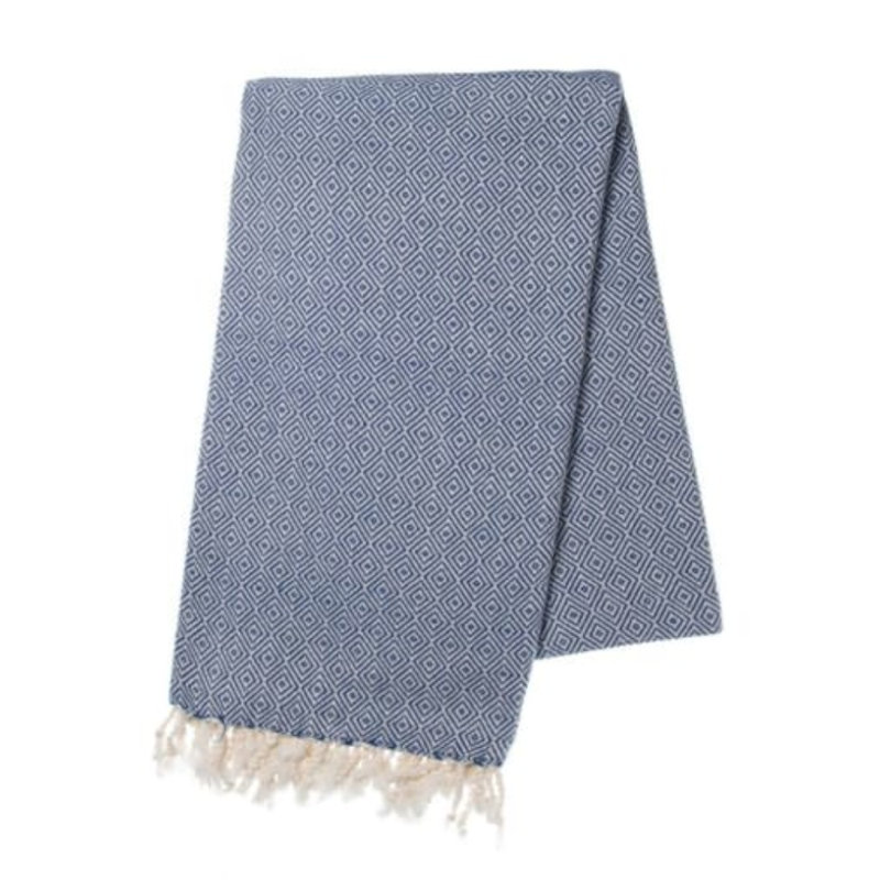 Jeté en coton Elmas, Bleu royal