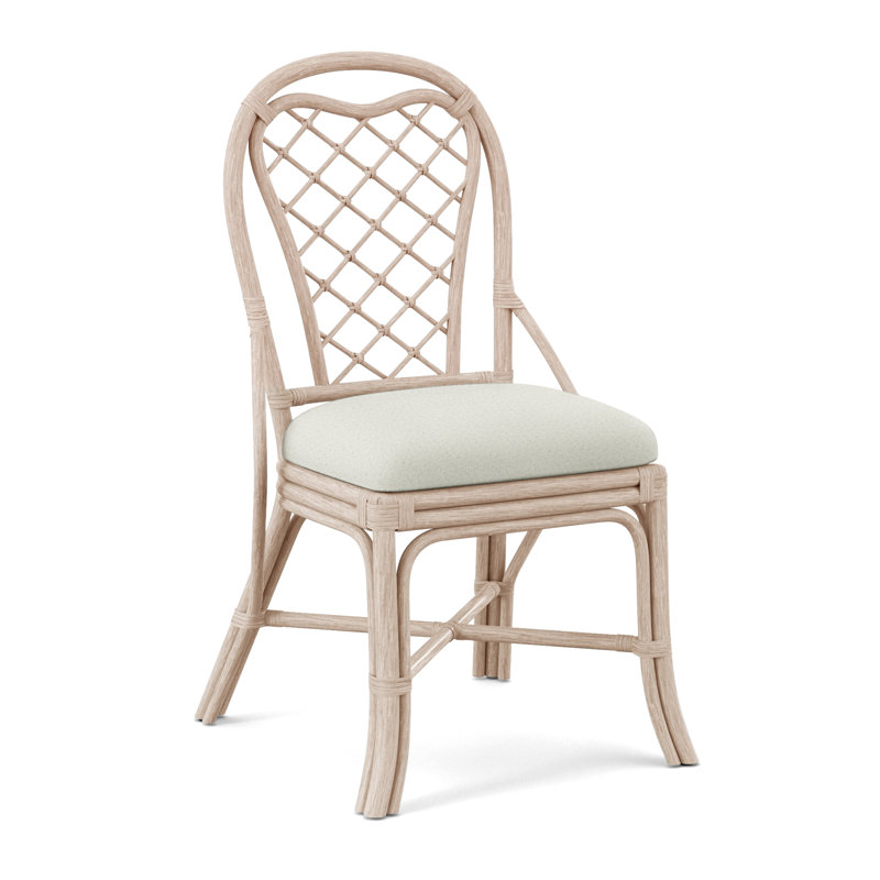 Trellis Back Side Dining Chair, Bisque, Basic Blue; 0317-63