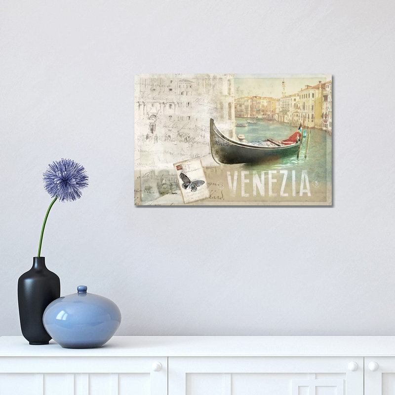 Venezia Butterfly - Wrapped Canvas Painting, 30.48 cm H x 45.72 cm W