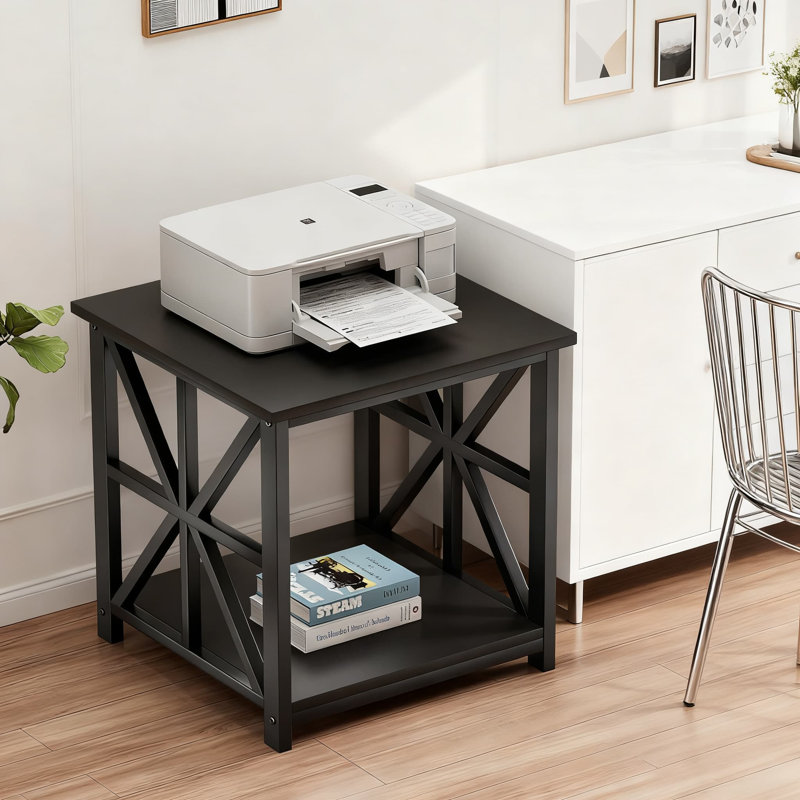 Table de bout à 2 niveaux avec tablettes de rangement, grande table d'appoint pour le salon, table de chevet moderne pour la chambre à coucher et le bureau, style campagnard rustique