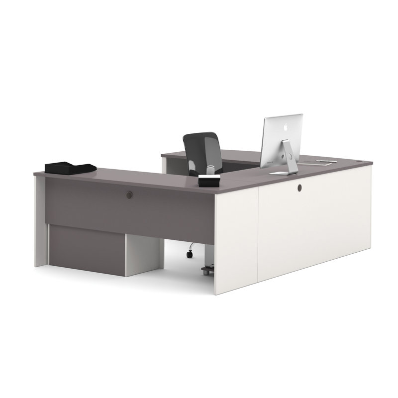 Bureau en U Padro, Ardoise / Grès