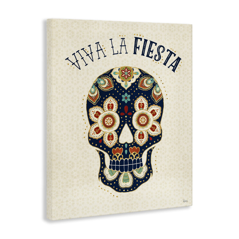 Art mural sur toile Viva la Fiesta Calavera par Veronique Charron, H 40 po x l 30 po