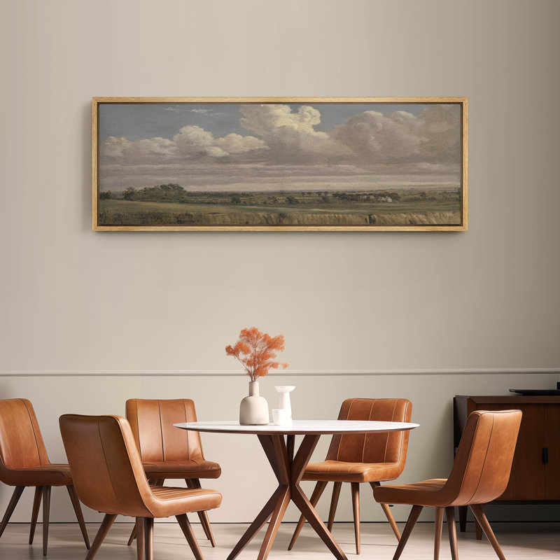 Paysage champêtre, horizon moderne, art moderne, H 20 po x l 60 po, Naturel