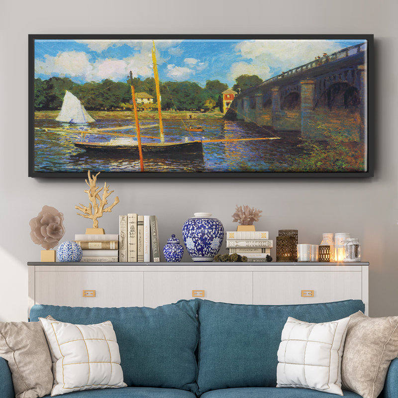 Le pont de la route, Argenteuil par Monet, toile encadrée